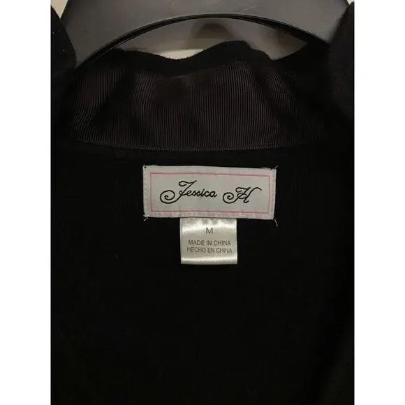 Jessica H Dark Purple Long Sleeve Sweater Dress Women's Size Medium - Picture 4 of 5